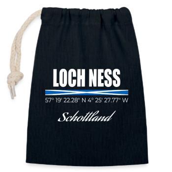 Loch Ness - Verschließbarer Geschenkbeutel aus Baumwolle (14x20cm) - Navy - Vorne