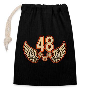 Numéro de course 48 – Passion du sport automobile - Sac cadeau en coton avec cordon (14 x 20 cm) - noir - Devant