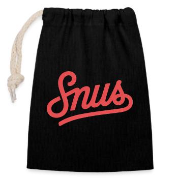 Snus – Nikotinbeutel Zyn T-Shirt - Verschließbarer Geschenkbeutel aus Baumwolle (14x20cm) - Schwarz - Vorne