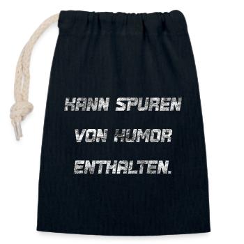 May contain traces of humor - Closable cotton gift bag (14x20cm) - navy - Front