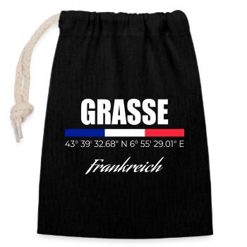 Grasse - Closable cotton gift bag (14x20cm) - black - Front
