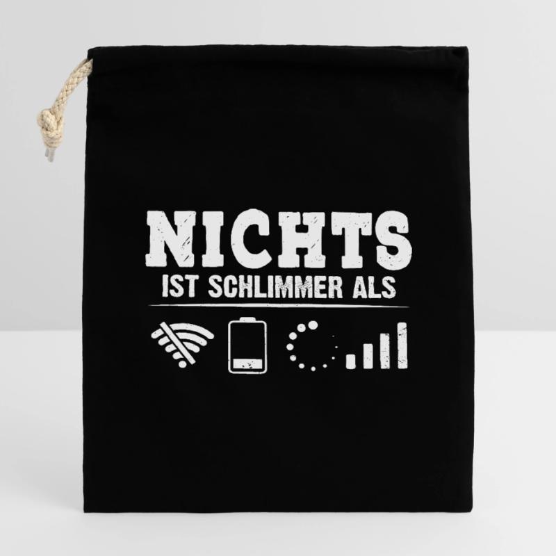 Coder NOTHING IS WORSE THAN FUNNY Closable cotton gift bag (14x20cm)