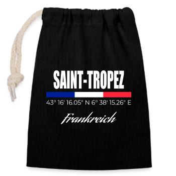 Saint-Tropez - Verschließbarer Geschenkbeutel aus Baumwolle (14x20cm) - Schwarz - Vorne