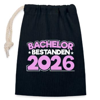 Bachelor 2026 Abschluss Promotion Sponsion - Verschließbarer Geschenkbeutel aus Baumwolle (14x20cm) - Navy - Vorne