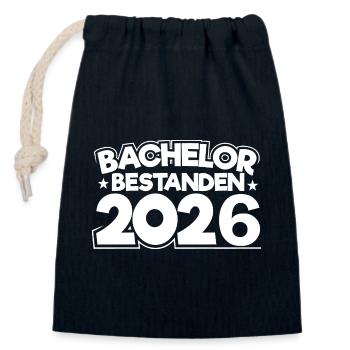 Bachelor 2026 Abschluss Promotion Sponsion - Verschließbarer Geschenkbeutel aus Baumwolle (14x20cm) - Navy - Vorne