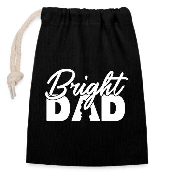 Bright Dad Lustiger Papa Fathes Day Wortspiel Geschenk - Verschließbarer Geschenkbeutel aus Baumwolle (14x20cm) - Schwarz - Vorne
