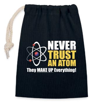 Vertraue niemals einem Atom - Verschließbarer Geschenkbeutel aus Baumwolle (14x20cm) - Navy - Vorne