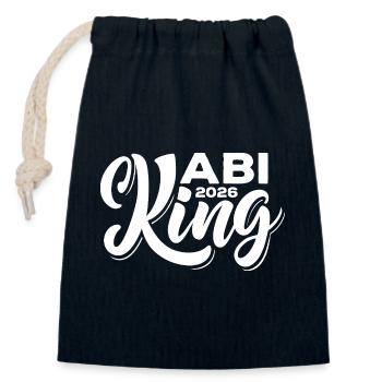 Abi King 2026 - Abitur - Spruch - Verschließbarer Geschenkbeutel aus Baumwolle (14x20cm) - Navy - Vorne