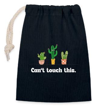 Impossible de toucher à ça – Drôle de dicton sur le cactus - Sac cadeau en coton avec cordon (14 x 20 cm) - bleu marine - Devant