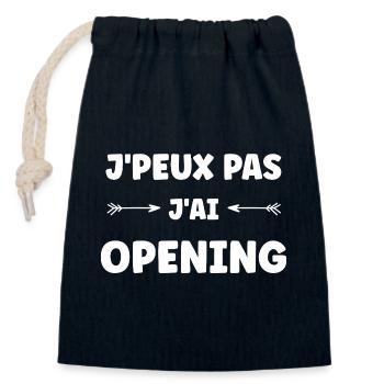 I can't, I have Opening - Closable cotton gift bag (14x20cm) - navy - Front