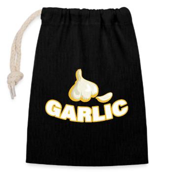 ail - Sac cadeau en coton avec cordon (14 x 20 cm) - noir - Devant