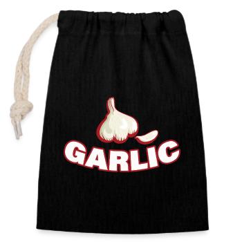 ail - Sac cadeau en coton avec cordon (14 x 20 cm) - noir - Devant