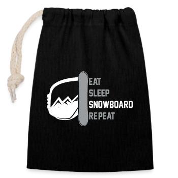 Snowboarden Snowboarder Iss, schlaf Snowboard - Verschließbarer Geschenkbeutel aus Baumwolle (14x20cm) - Schwarz - Vorne
