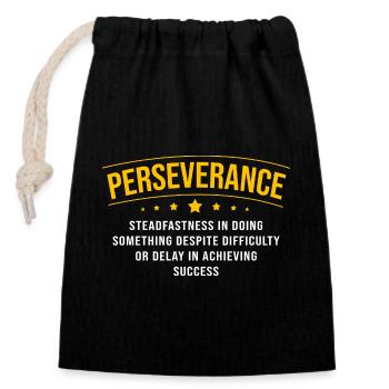 Dictons de motivation - Sac cadeau en coton avec cordon (14 x 20 cm) - noir - Devant