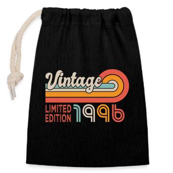 1996 Birthday Born 1996 30 years 30th birthday - Closable cotton gift bag (14x20cm) - black - Front