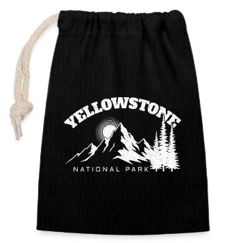 Yellowstone National Park Hiking - Closable cotton gift bag (14x20cm) - black - Front