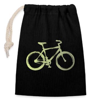 Watercolor Bike: Urban Ride - Closable cotton gift bag (14x20cm) - black - Front