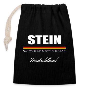 Stein - Verschließbarer Geschenkbeutel aus Baumwolle (14x20cm) - Schwarz - Vorne