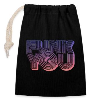 Funk You Vintage - Sac cadeau en coton avec cordon (14 x 20 cm) - noir - Devant