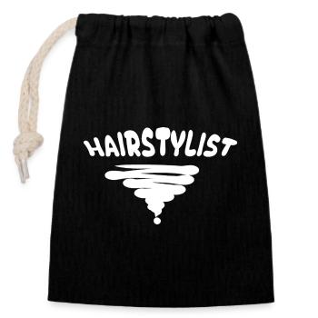 Style Hairstylist - Closable cotton gift bag (14x20cm) - black - Front