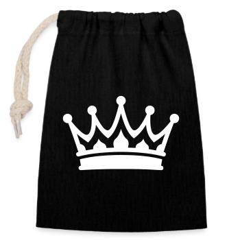 Crown Symbol - Closable cotton gift bag (14x20cm) - black - Front