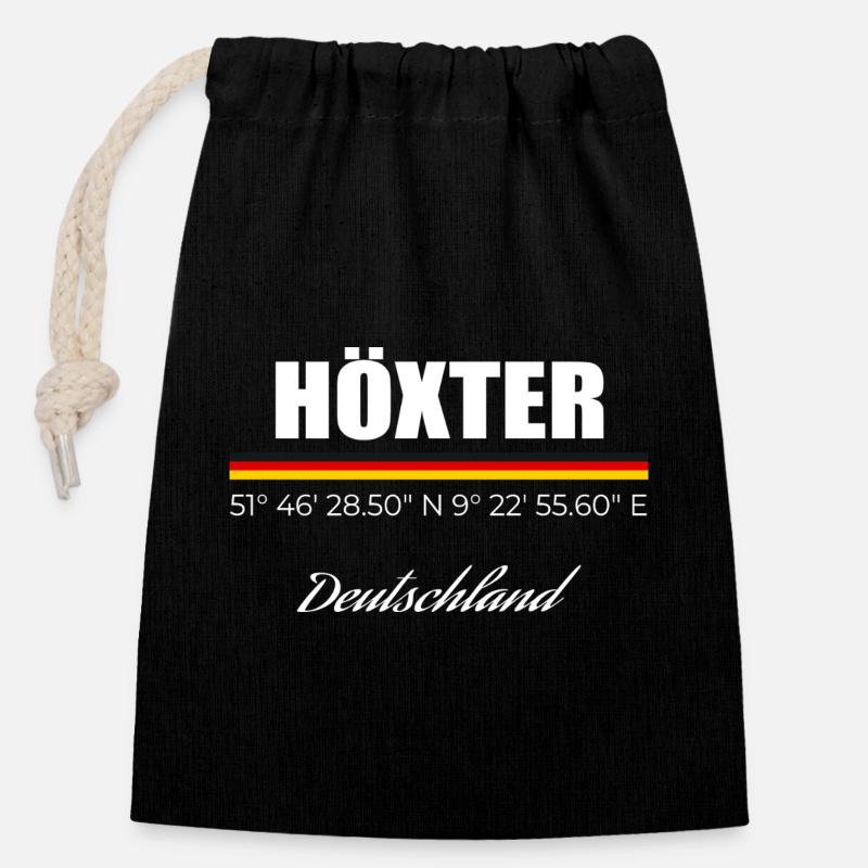Höxter - Verschließbarer Geschenkbeutel aus Baumwolle (14x20cm) - Schwarz