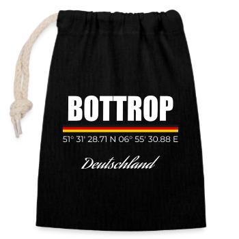 Bottrop - Verschließbarer Geschenkbeutel aus Baumwolle (14x20cm) - Schwarz - Vorne