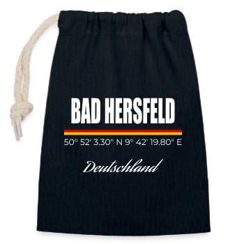 Bad Hersfeld - Verschließbarer Geschenkbeutel aus Baumwolle (14x20cm) - Navy - Vorne