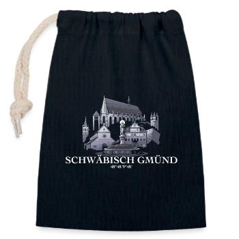 Schwäbisch Gmünd Nacht Motiv 3 - Verschließbarer Geschenkbeutel aus Baumwolle (14x20cm) - Navy - Vorne