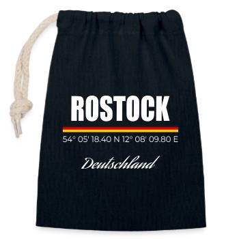 Rostock - Verschließbarer Geschenkbeutel aus Baumwolle (14x20cm) - Navy - Vorne