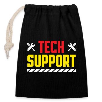 Tech Support Crew Werkzeug Reparatur Dienst - Verschließbarer Geschenkbeutel aus Baumwolle (14x20cm) - Schwarz - Vorne