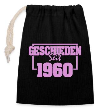 Scheidung 1960 - Verschließbarer Geschenkbeutel aus Baumwolle (14x20cm) - Schwarz - Vorne