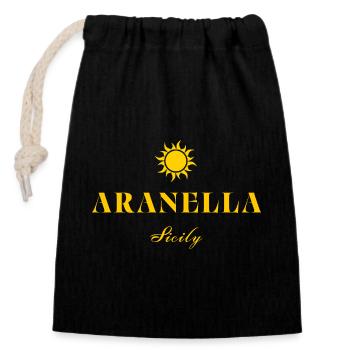 Aranella Sicily Sun - Closable cotton gift bag (14x20cm) - black - Front