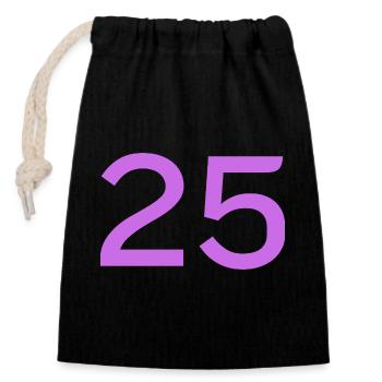25 - Closable cotton gift bag (14x20cm) - black - Front