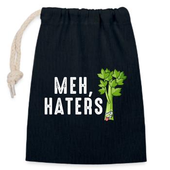 Meh Celery Haters Tee - Closable cotton gift bag (14x20cm) - navy - Front