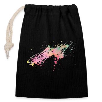 Splash - Color Design - Closable cotton gift bag (14x20cm) - black - Front
