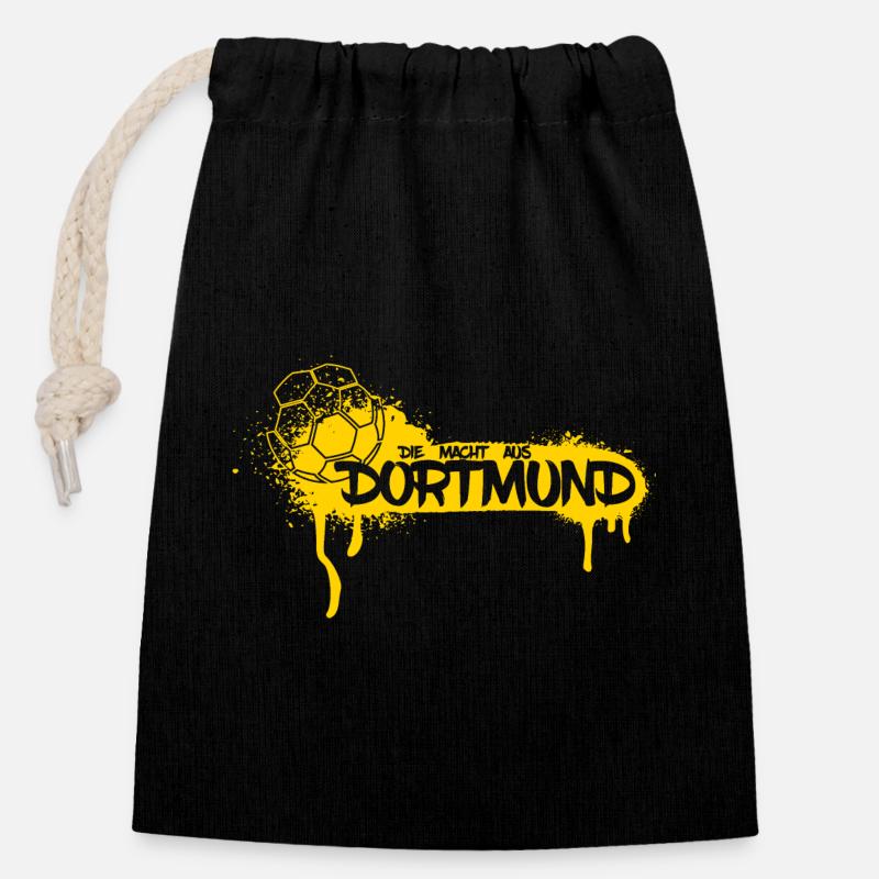 Dortmund Ruhrpott Ball - Closable cotton gift bag (14x20cm) - black