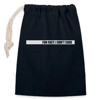 I dont care fact - Verschließbarer Geschenkbeutel aus Baumwolle (14x20cm) - Navy - Vorne