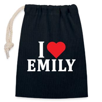 t-shirt I love Emily t-shirt gift idea - Closable cotton gift bag (14x20cm) - navy - Front