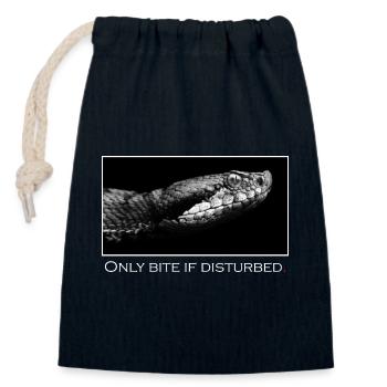 Only bite if - Closable cotton gift bag (14x20cm) - navy - Front