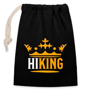 Wandern - Verschließbarer Geschenkbeutel aus Baumwolle (14x20cm) - Schwarz - Vorne