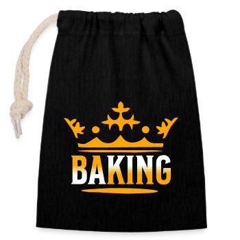 Bake - Closable cotton gift bag (14x20cm) - black - Front