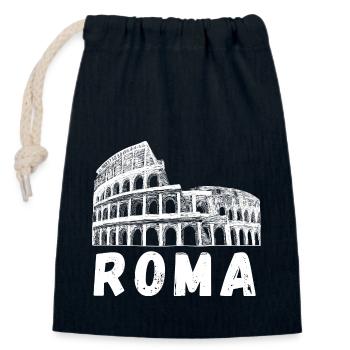 Roma Colosseum Rome Colosseum Italy Souvenir - Closable cotton gift bag (14x20cm) - navy - Front