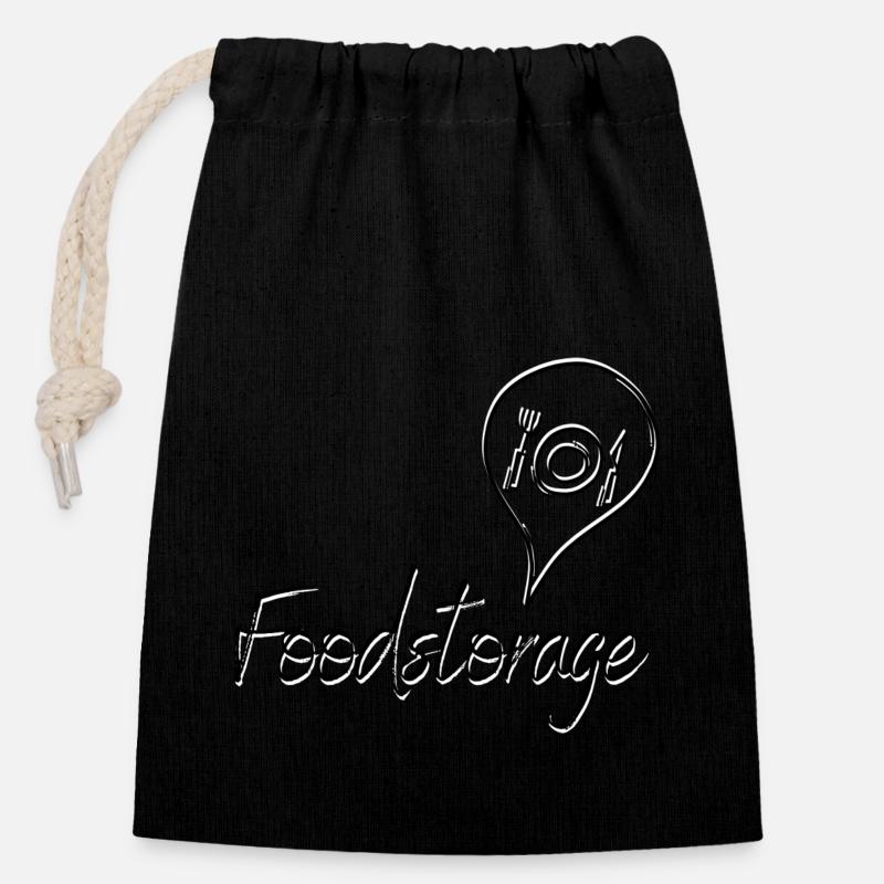 Do you love good food? - Closable cotton gift bag (14x20cm) - black