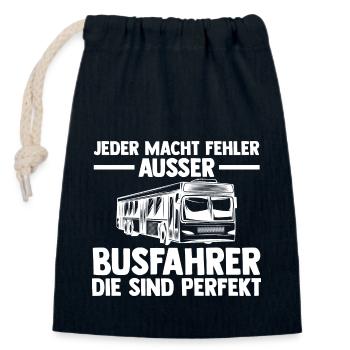 Bus Busfahrer - Verschließbarer Geschenkbeutel aus Baumwolle (14x20cm) - Navy - Vorne