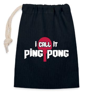 tischtennis PING PONG tischtennistunier - Verschließbarer Geschenkbeutel aus Baumwolle (14x20cm) - Navy - Vorne