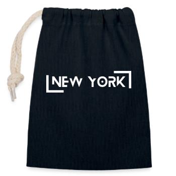 New York - Verschließbarer Geschenkbeutel aus Baumwolle (14x20cm) - Navy - Vorne