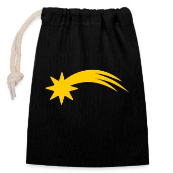 Shooting star - Closable cotton gift bag (14x20cm) - black - Front