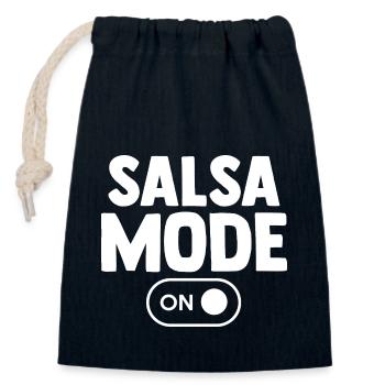 Salsa Dance Dancer - Closable cotton gift bag (14x20cm) - navy - Front