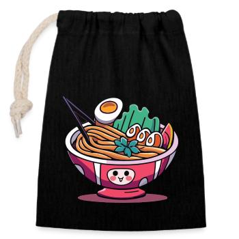 Ramen Magic: Kawaii Graphics pour les amateurs de Ramen - Sac cadeau en coton avec cordon (14 x 20 cm) - noir - Devant